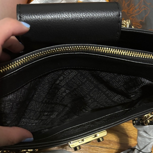 Love Moschino Black Shoulder Bag with Gold Accents - Picture 8 of 13
